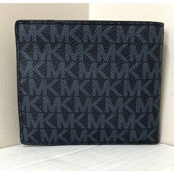 New Michael Kors Cooper Men's Billfold Wallet Admiral / Denim multi - Picture 2 of 5